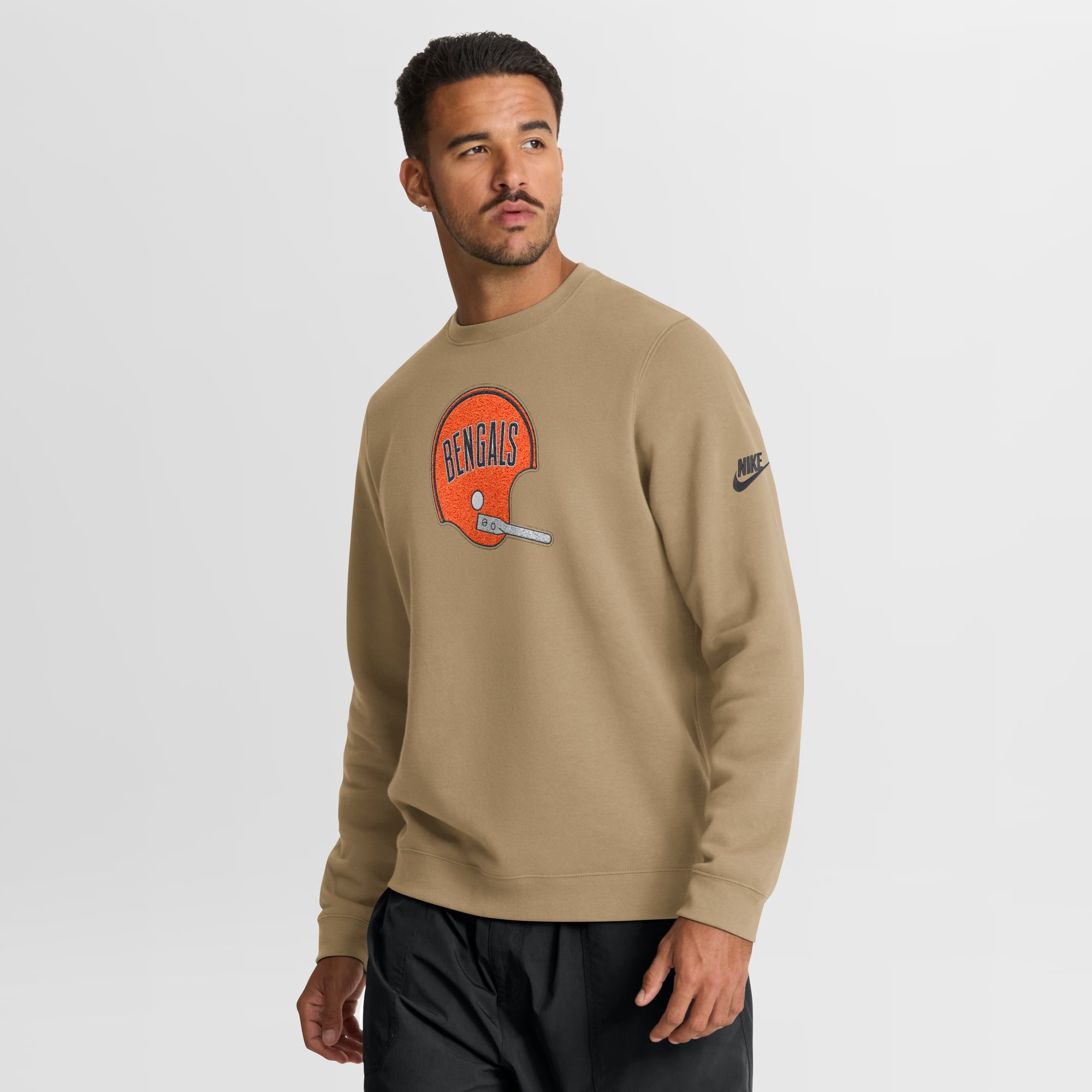 Men’s Nike Tan Cincinnati Bengals Swing Pass Rewind Club Pullover Sweatshirt Men’s Nike Tan Cincinnati Bengals Swing Pass Rewind Club Pullover Sweatshirt