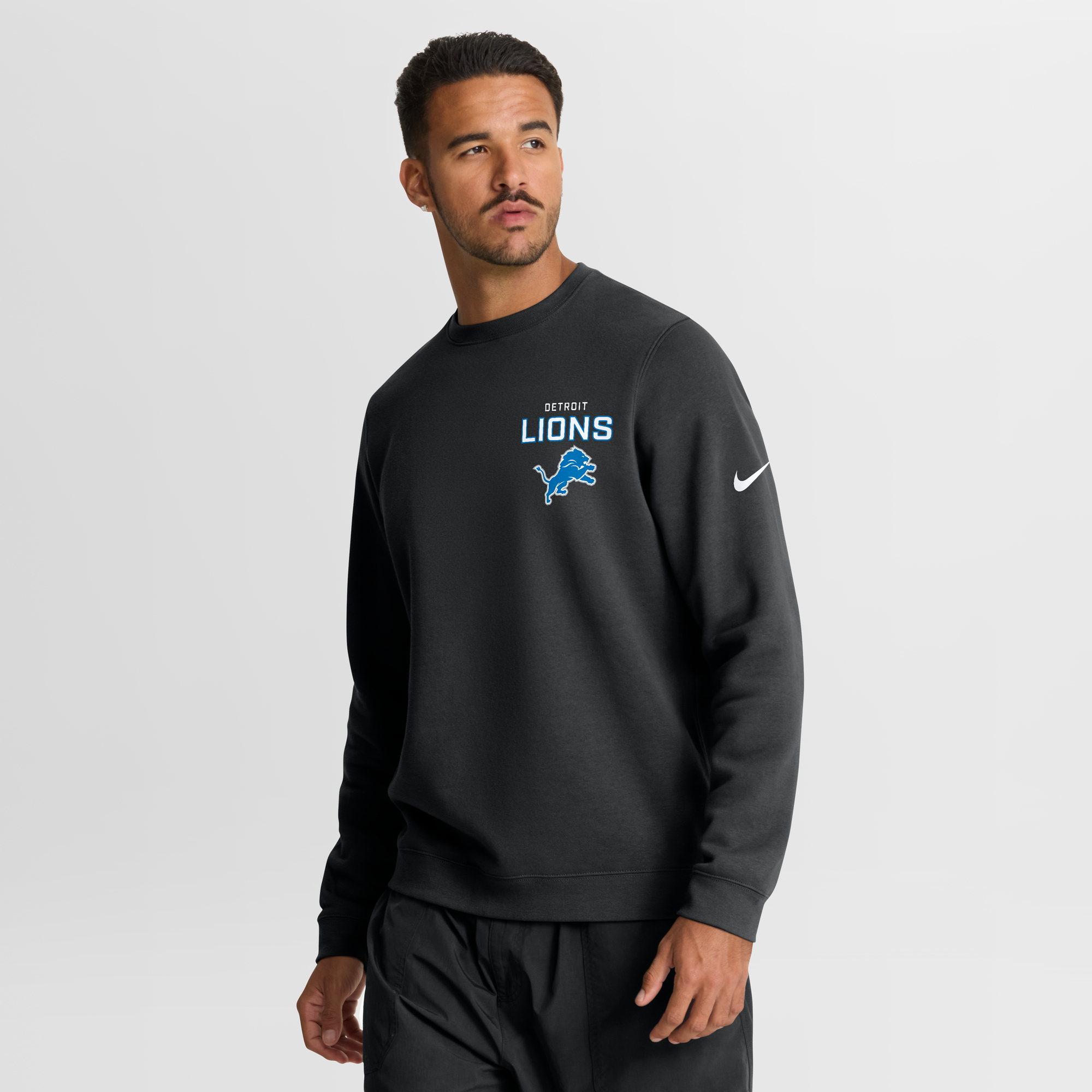 Men's Nike Black Detroit Lions Primetime Club Fleece Pullover Sweatshirt