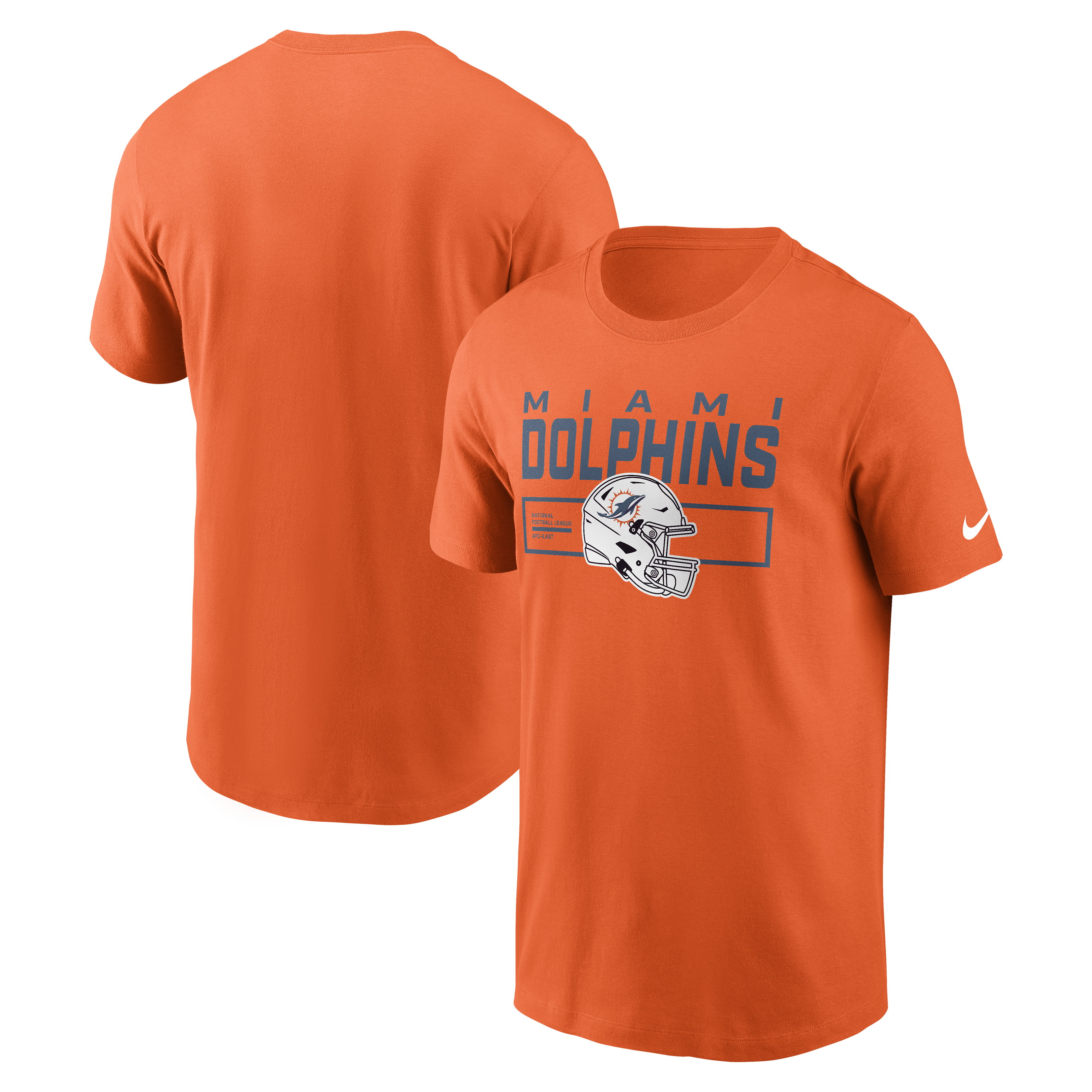 Men's Nike Orange Miami Dolphins Primetime Helmet Essential T-Shirt