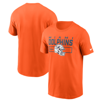 Men's Nike Orange Miami Dolphins Primetime Helmet Essential T-Shirt