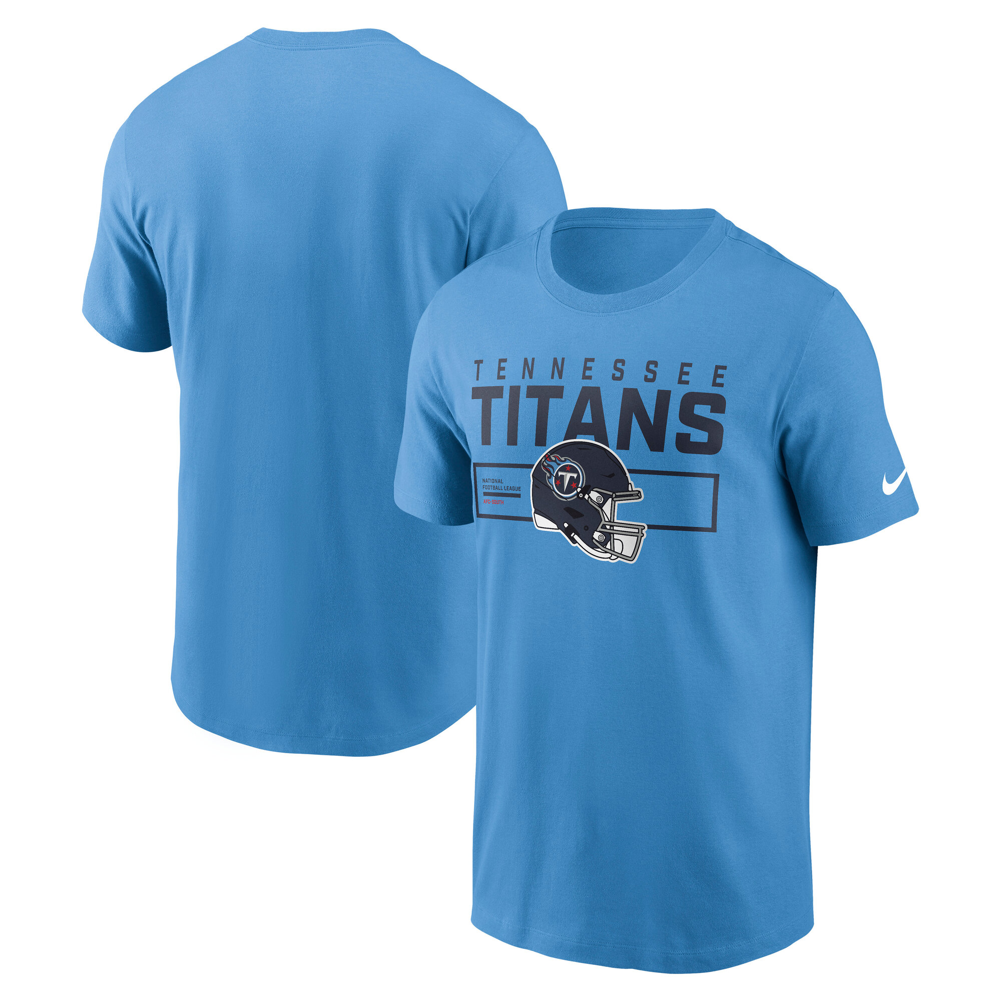 Men's Nike Light Blue Tennessee Titans Primetime Helmet Essential T-Shirt