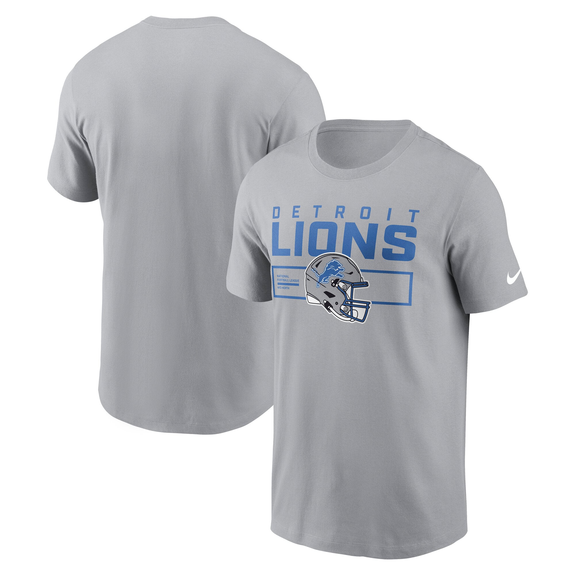 Men's Nike Gray Detroit Lions Primetime Helmet Essential T-Shirt