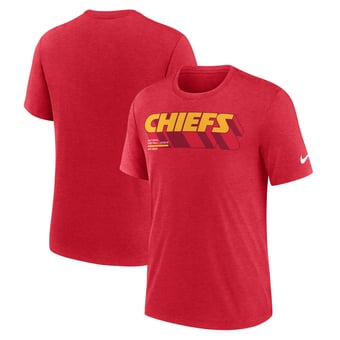 Men's Nike Heather Red Kansas City Chiefs Long Pass Tri-Blend T-Shirt