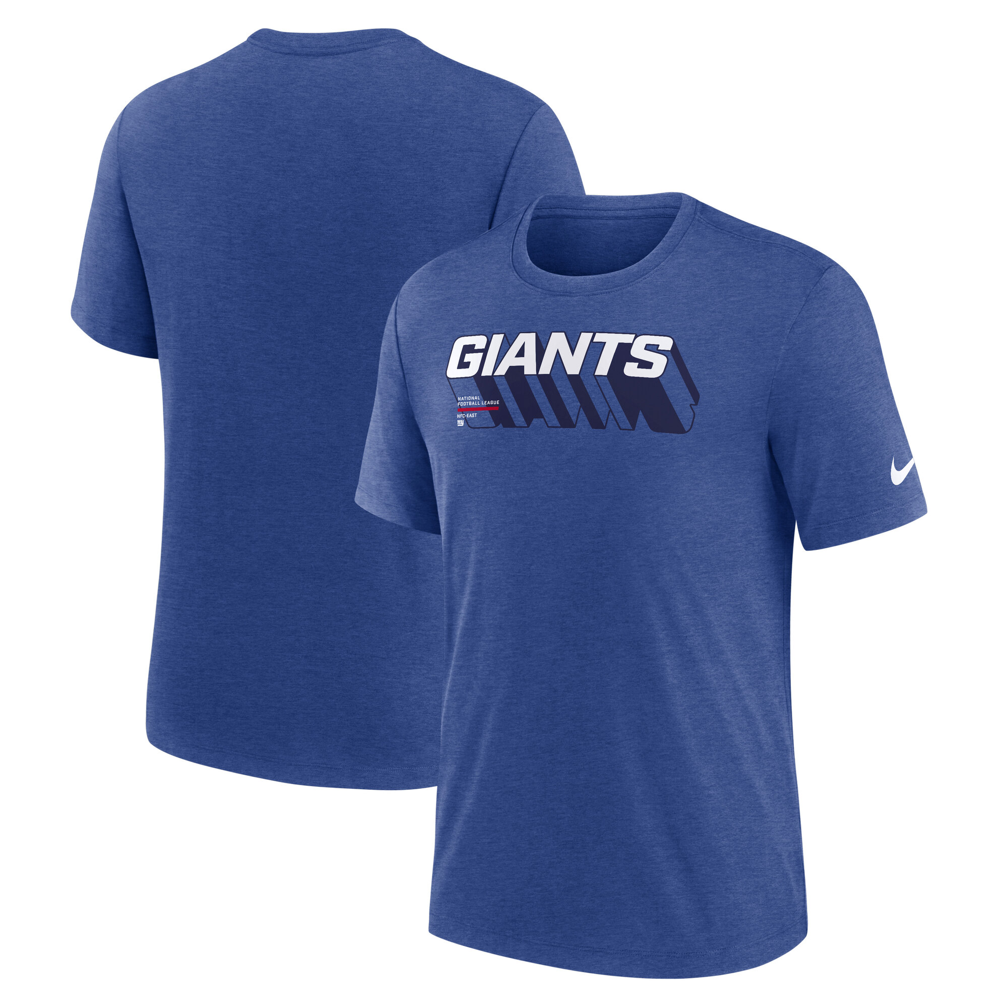 Men's Nike Heather Royal New York Giants Long Pass Tri-Blend T-Shirt