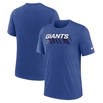 Men's Nike Heather Royal New York Giants Long Pass Tri-Blend T-Shirt