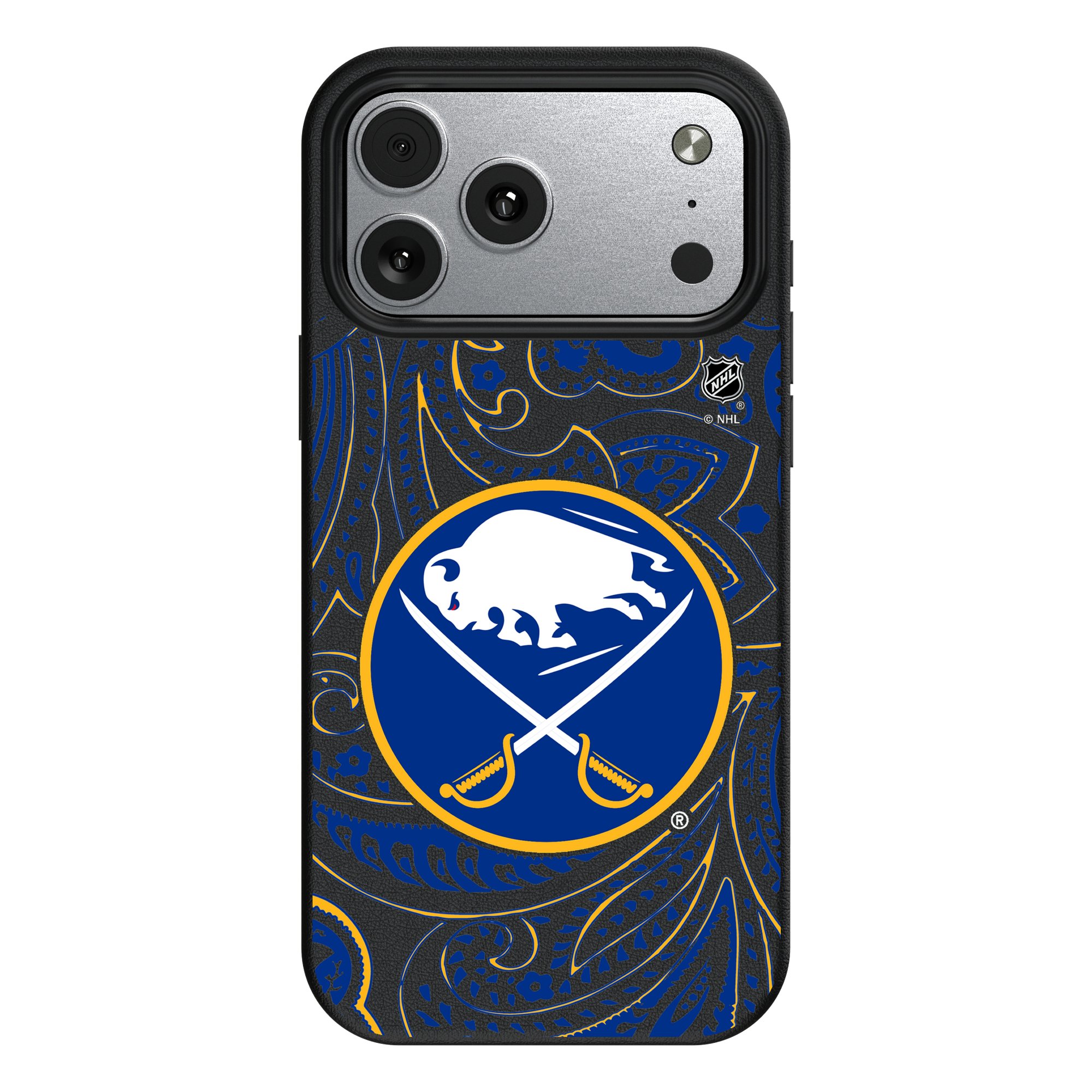 Keyscaper Black Buffalo Sabres Paisley iPhone Magnetic Bump Case Keyscaper Black Buffalo Sabres Paisley iPhone Magnetic Bump Case