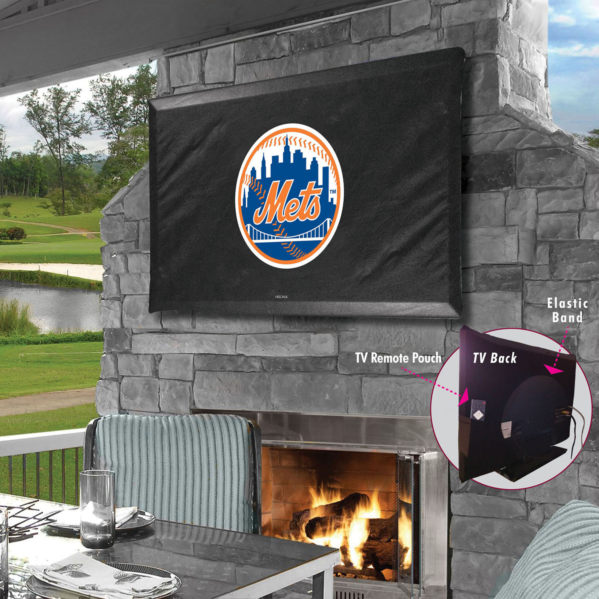 Black New York Mets 35" x 25" TV Cover