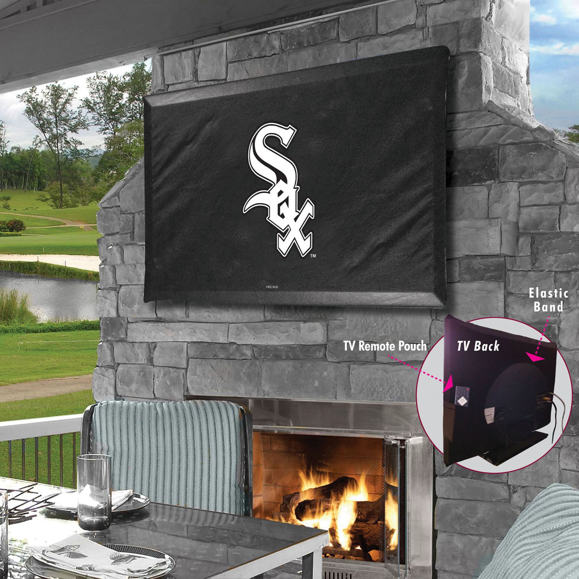 Black Chicago White Sox 35" x 25" TV Cover