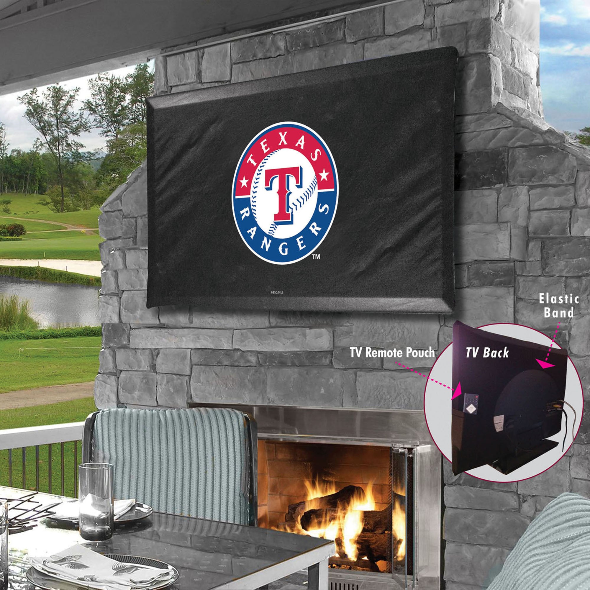 Black Texas Rangers 55" x 31" TV Cover