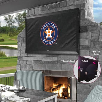Black Houston Astros 55" x 31" TV Cover