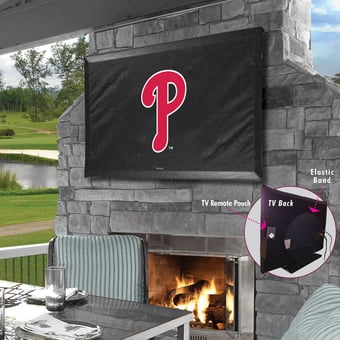 Black Philadelphia Phillies 60" x 37" TV Cover
