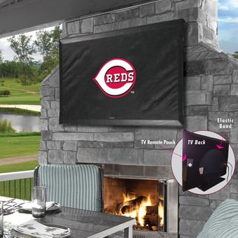 Black Cincinnati Reds 60" x 37" TV Cover