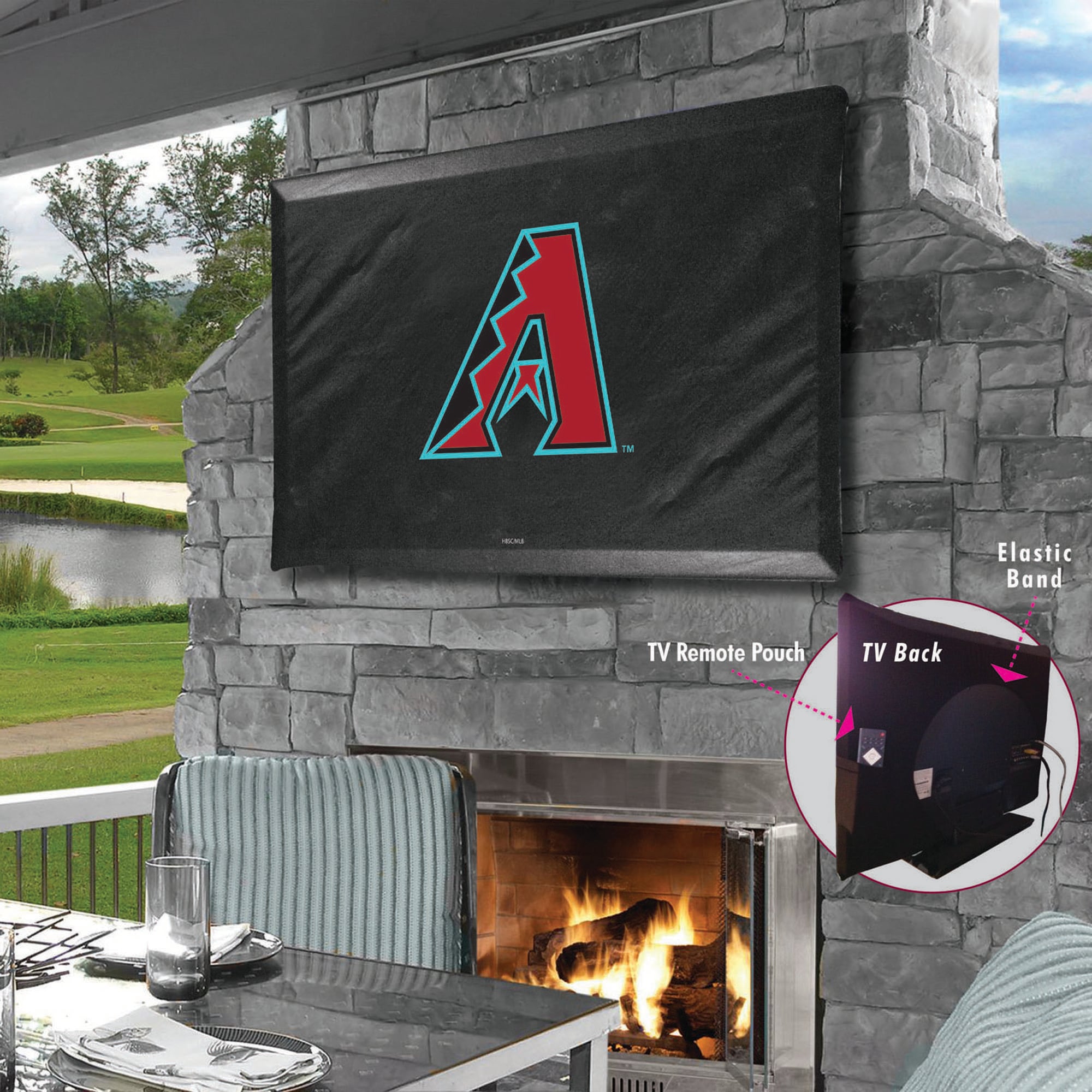 Black Arizona Diamondbacks 60" x 37" TV Cover