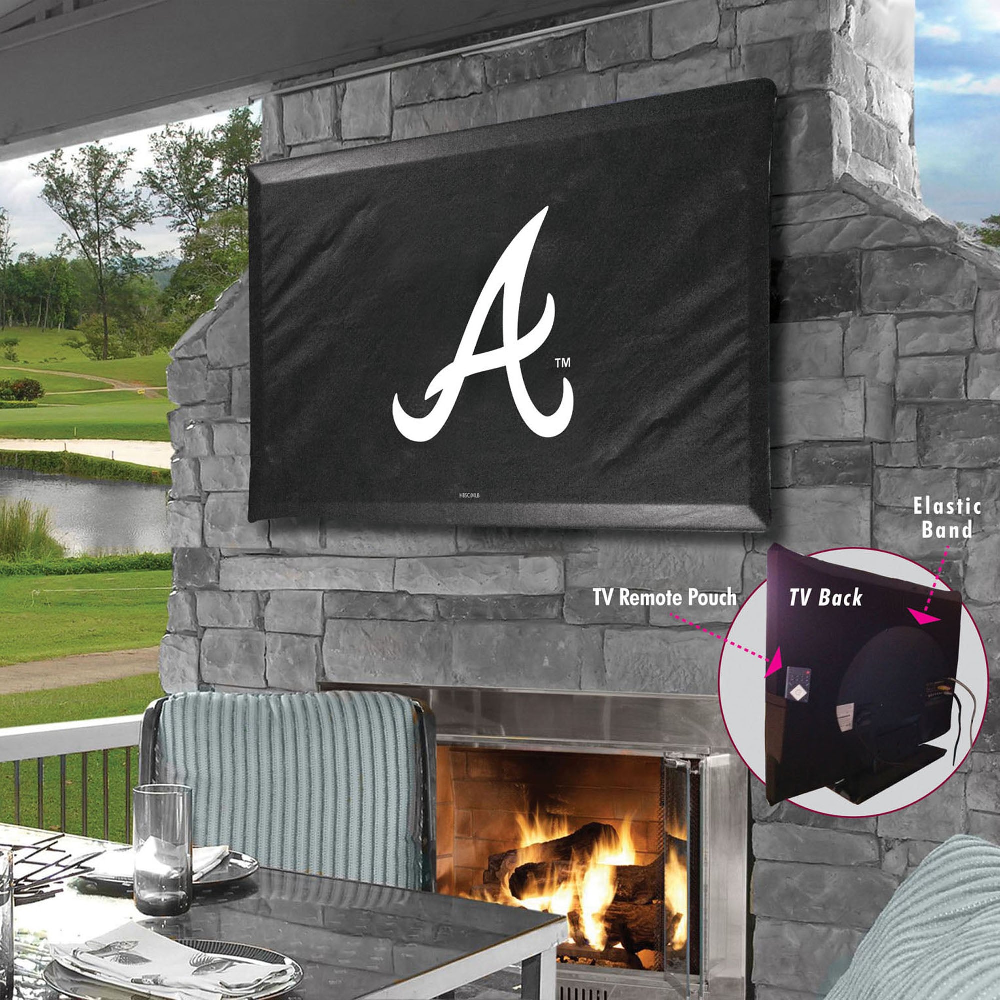Black Atlanta Braves 60" x 37" TV Cover