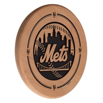 Natural New York Mets 13" Laser Engraved Solid Wood Sign