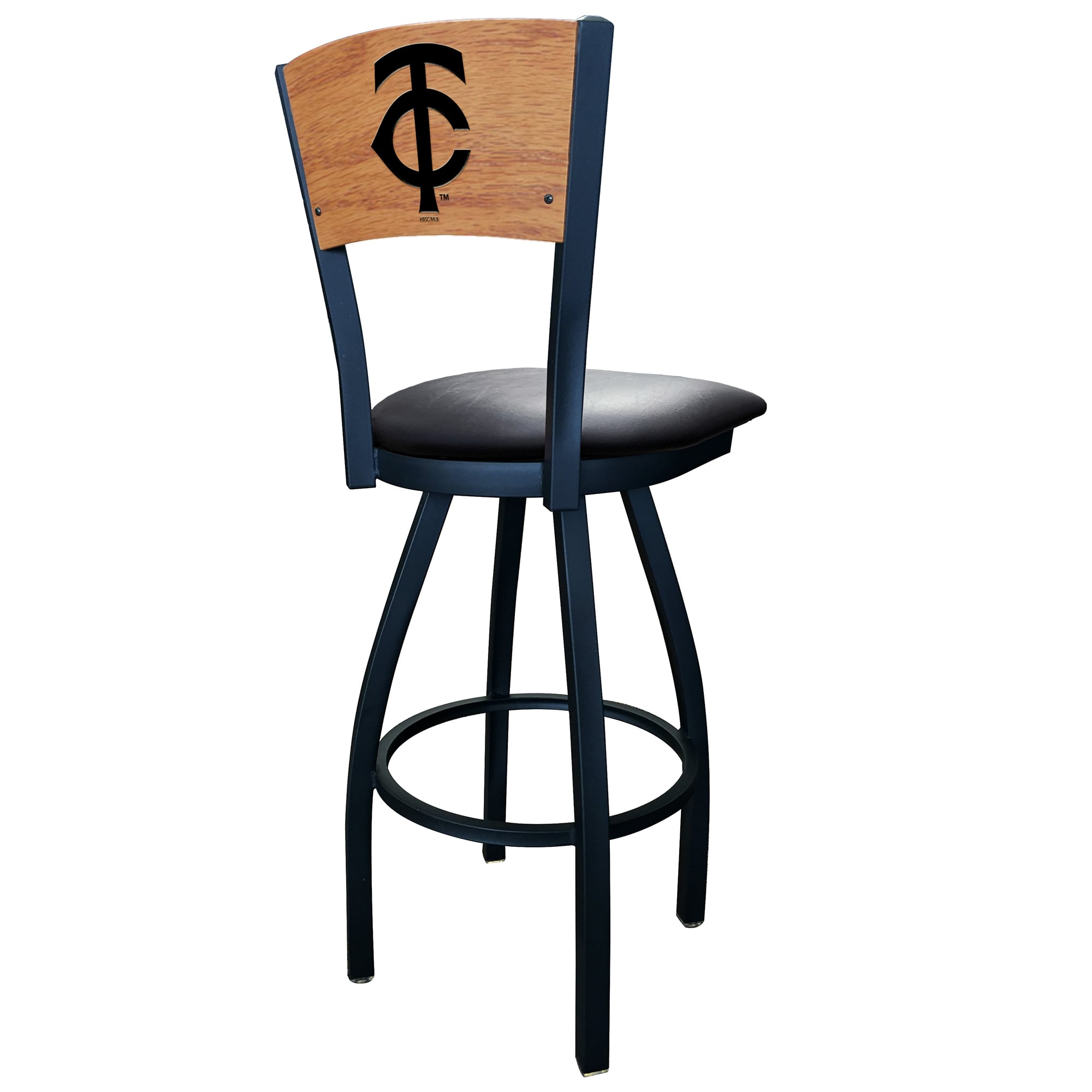 Black Minnesota Twins 30" Vinyl Swivel Laser Engraved Counter Stool