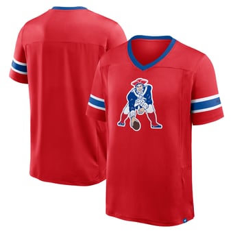 Men's Fanatics Red New England Patriots Hometown Premium Hashmark V-Neck T-Shirt