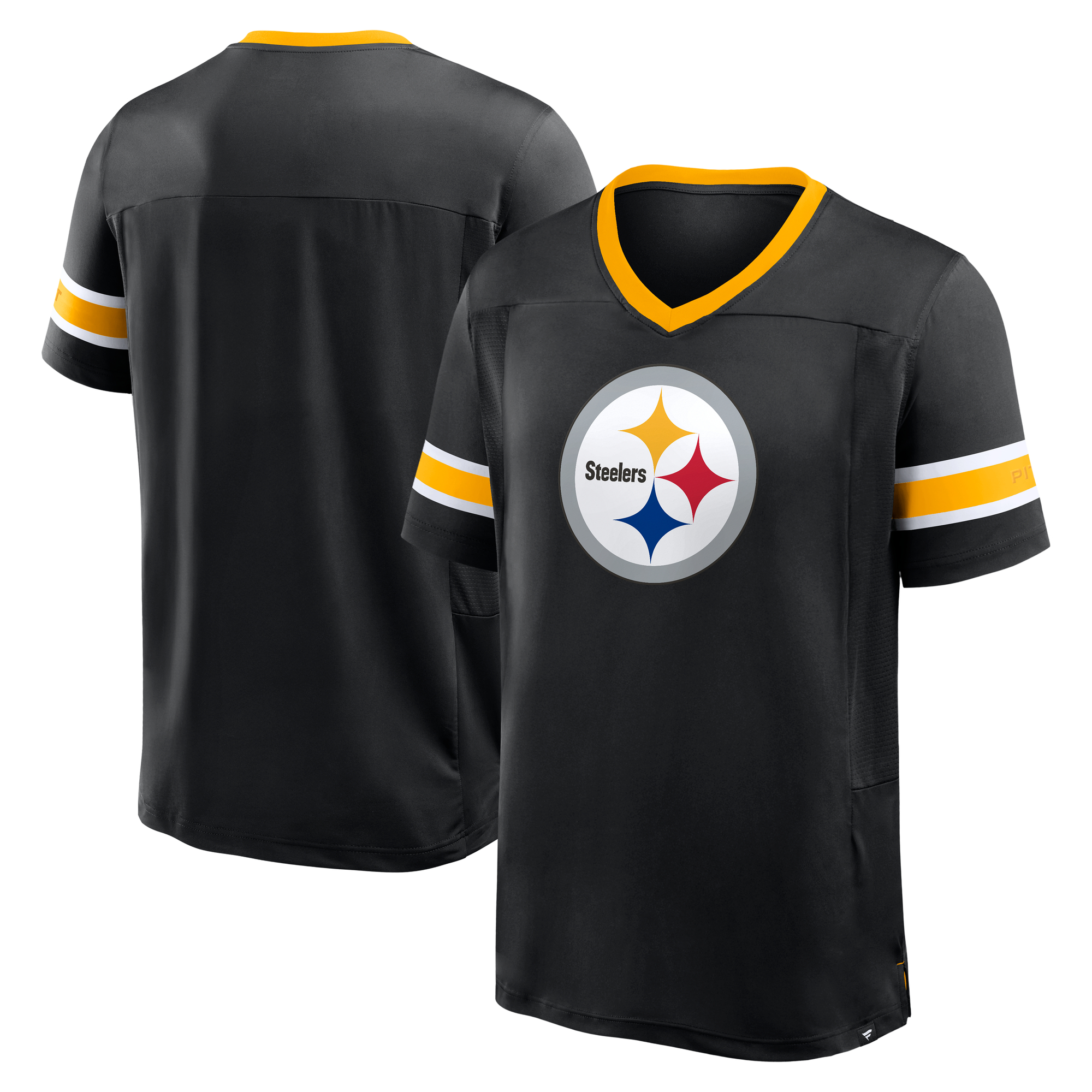 Men's Fanatics Black Pittsburgh Steelers Hometown Premium Hashmark V-Neck T-Shirt