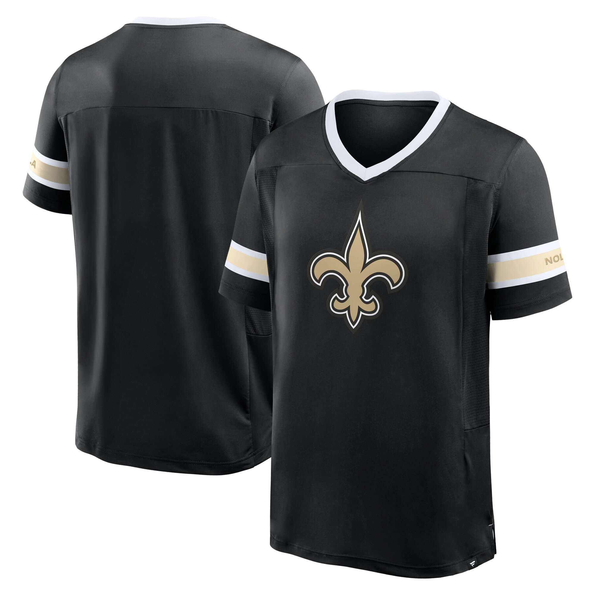 Men's Fanatics Black New Orleans Saints Hometown Premium Hashmark V-Neck T-Shirt