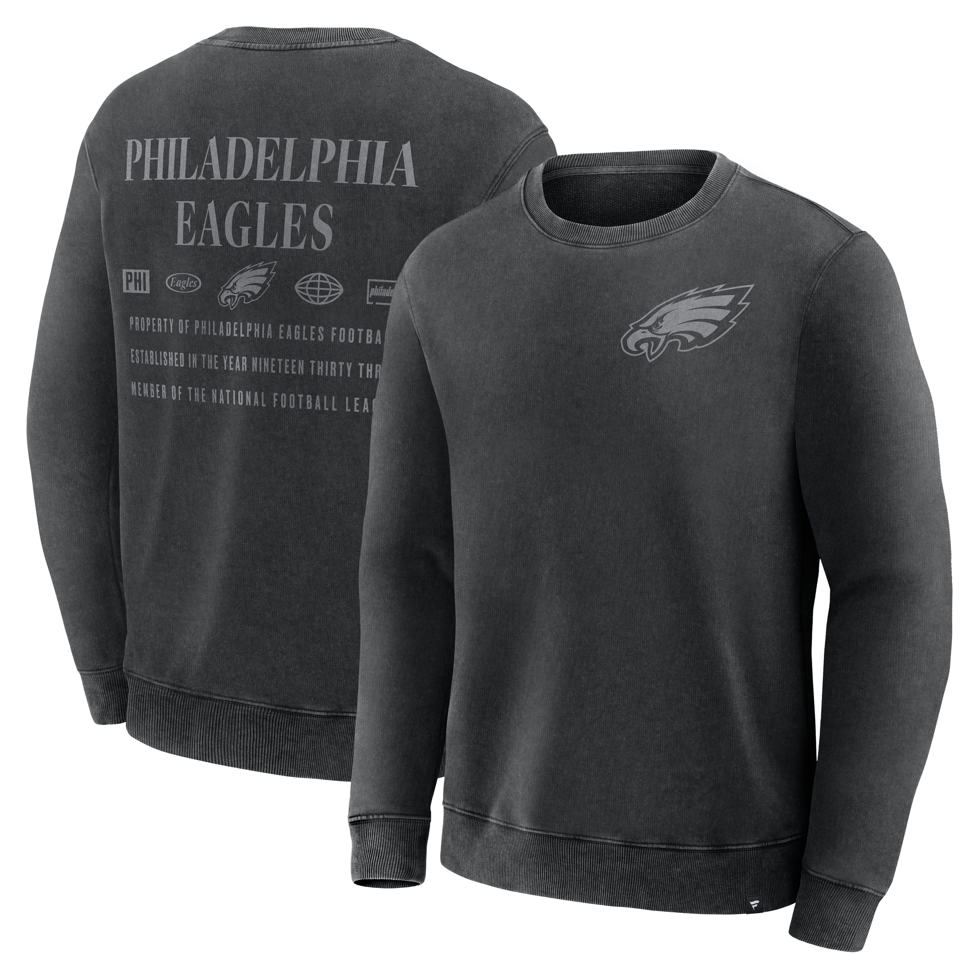 Men's Fanatics Black Philadelphia Eagles Deep Route Pullover Sweatshirt