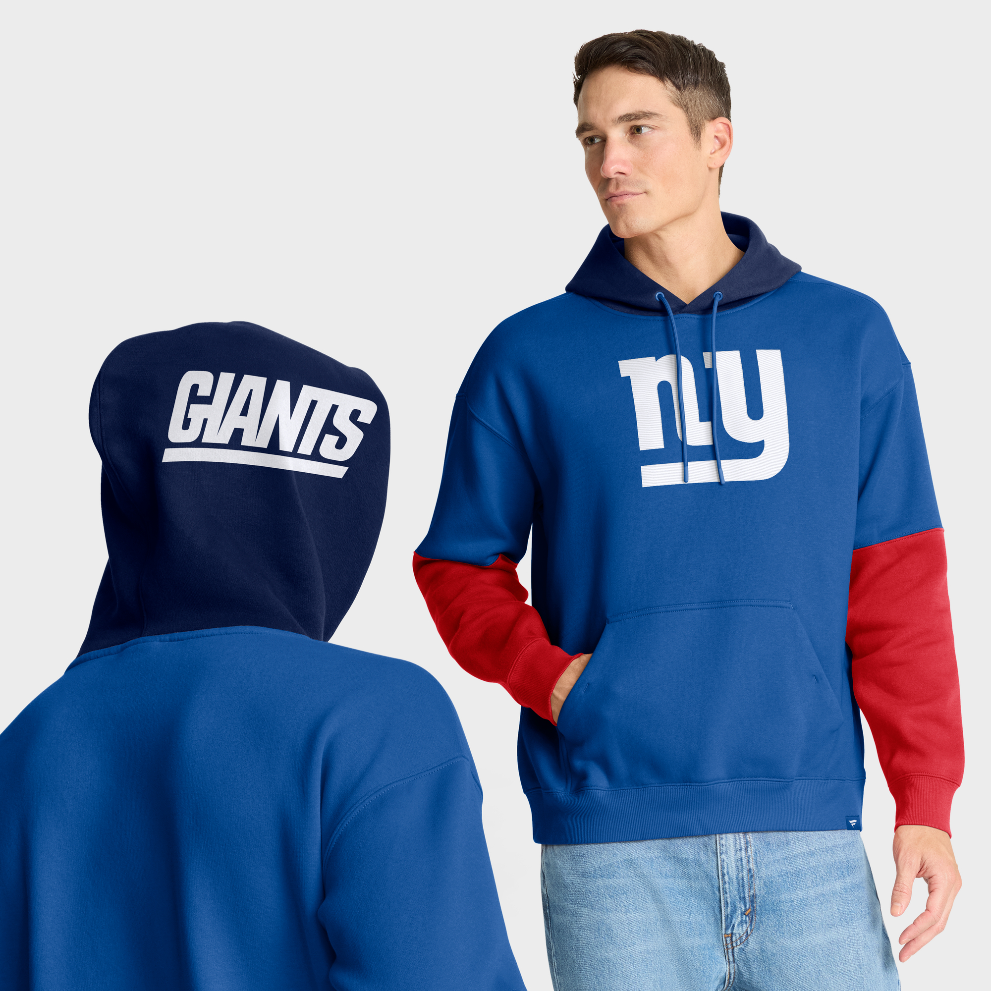 Fanatics Men's Royal New York Giants Helmet Retro Pullover Hoodie - Royal, Athletic Navy
