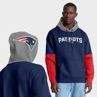 Men's Fanatics Navy New England Patriots Helmet Pullover Hoodie