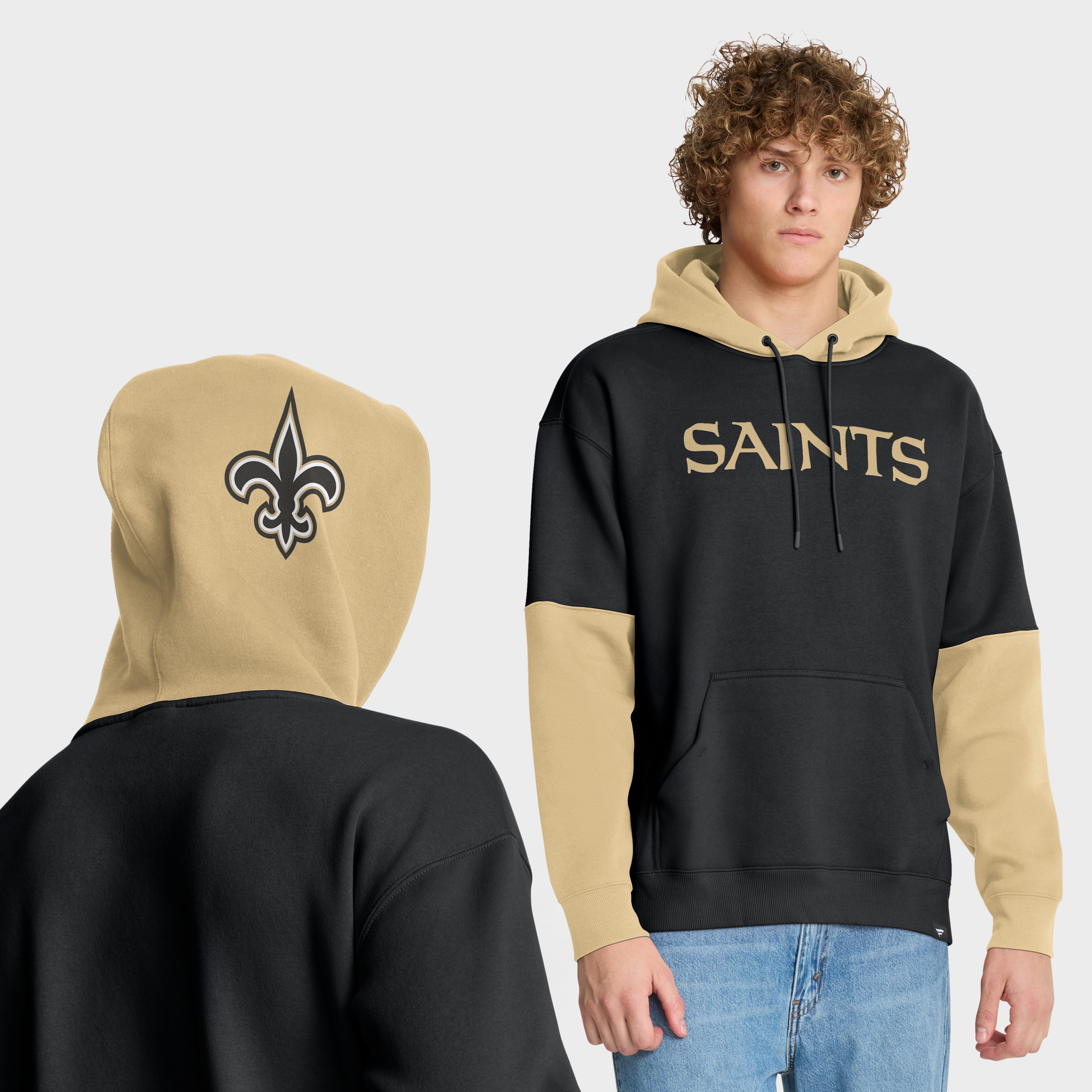 Men's Fanatics Black New Orleans Saints Helmet Pullover Hoodie