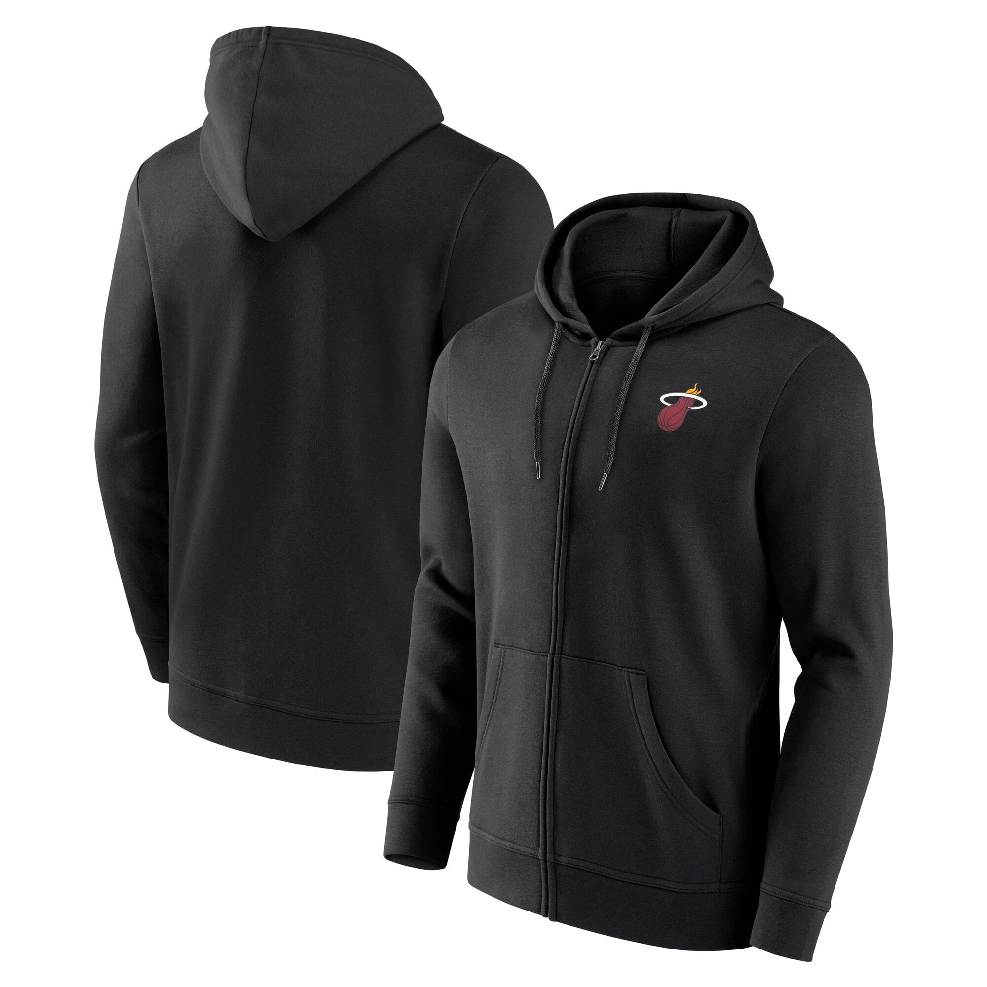 Felpa con cappuccio e zip intera con logo primario dei Miami Heat - Uomo