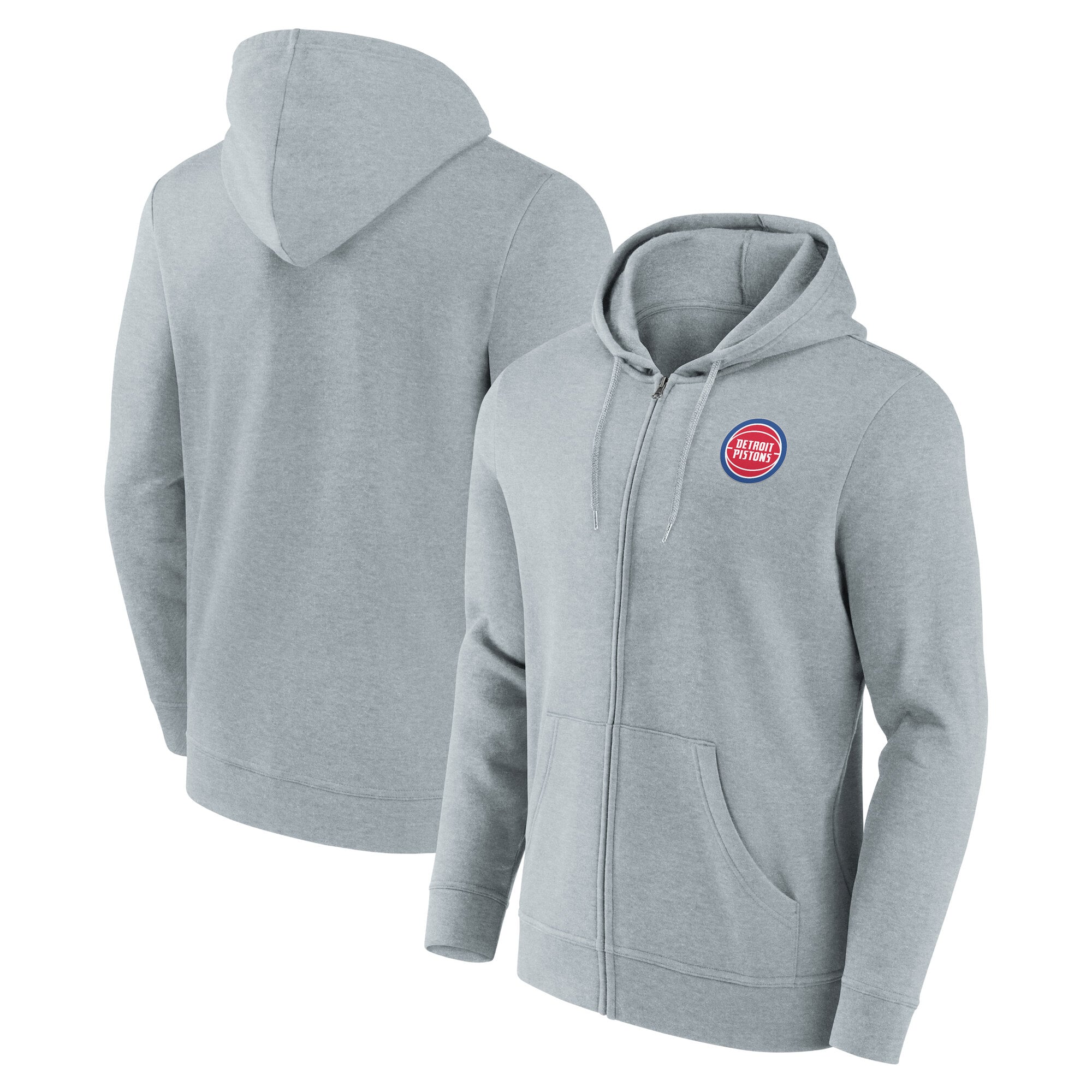 Sweat à capuche avec fermeture éclair complète avec logo principal des Detroit Pistons - Hommes