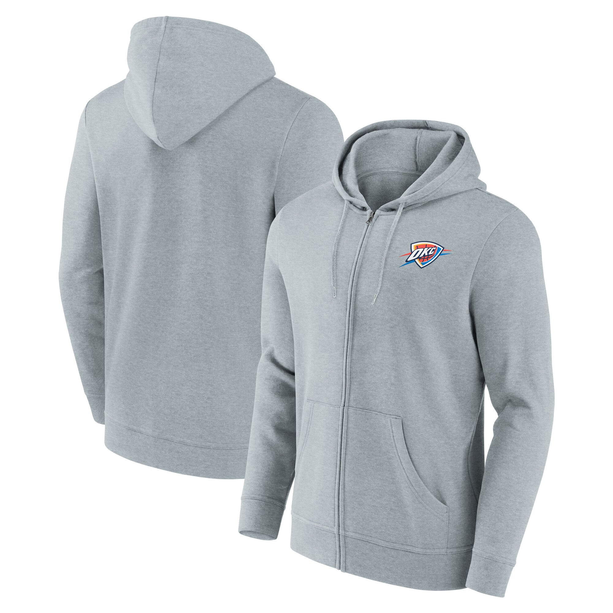 Sweat à capuche avec fermeture éclair complète avec logo principal d'Oklahoma City Thunder - Hommes