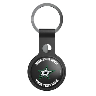Keyscaper Dallas Stars Personalized Black Leatherette AirTag Holder
