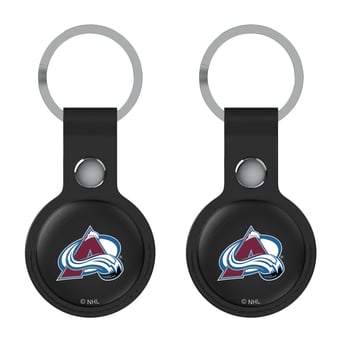 Keyscaper Colorado Avalanche Black Leatherette AirTag Holder 2-Pack