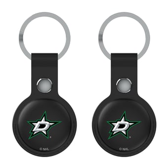 Keyscaper Dallas Stars Black Leatherette AirTag Holder 2-Pack