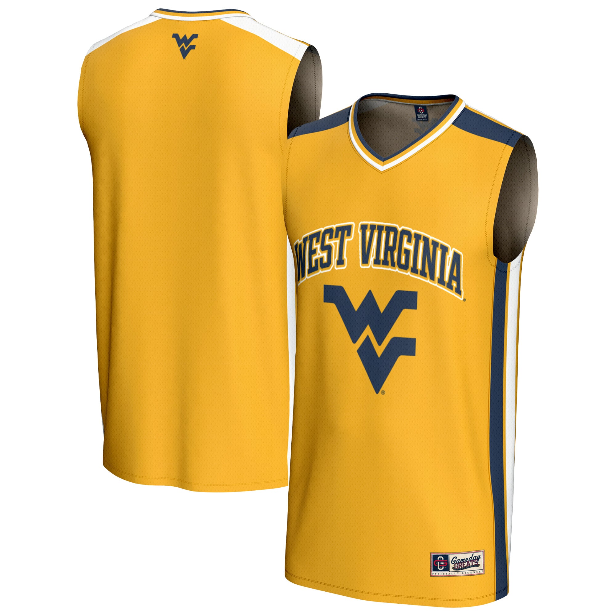 Youth GameDay Greats  Gold West Virginia Mountaineers Basketball Jersey