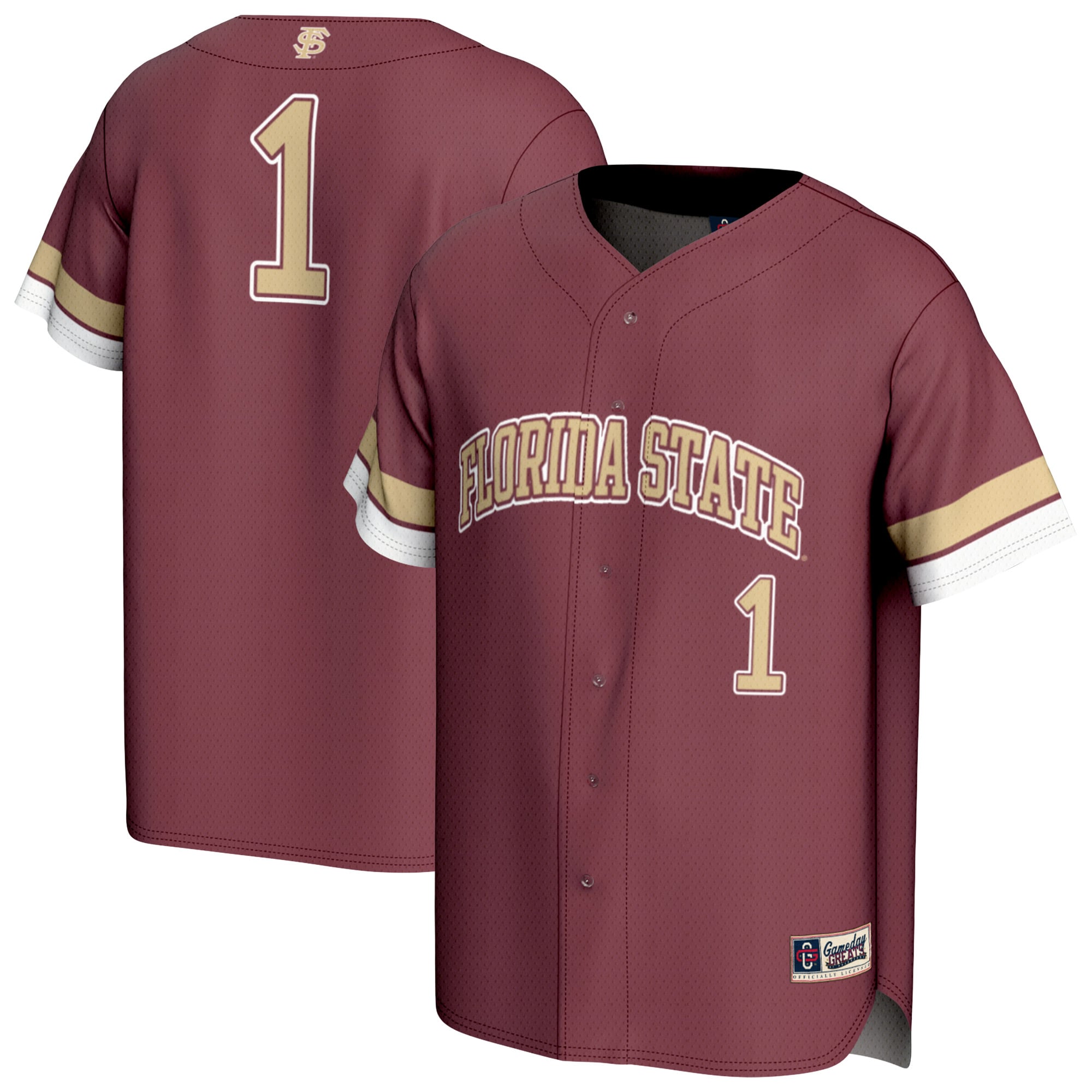 Youth GameDay Greats #1 Garnet Florida State Seminoles Lightweight Collegiate Baseball Fashion Jersey