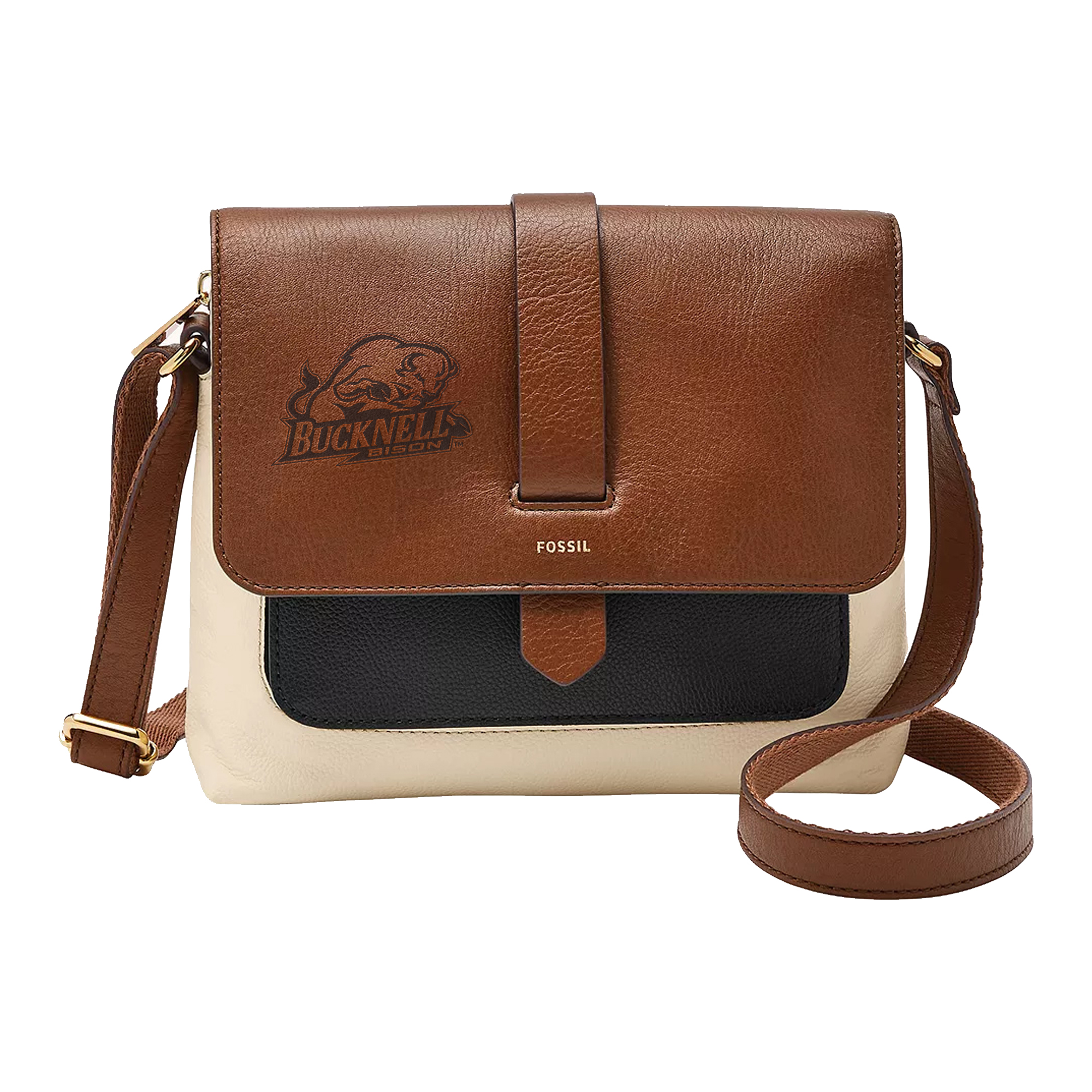Fossil Bucknell Bison Kinley Leather Small Crossbody Bag