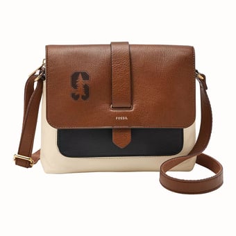 Fossil Brown Stanford Cardinal Kinley Leather Small Crossbody Bag
