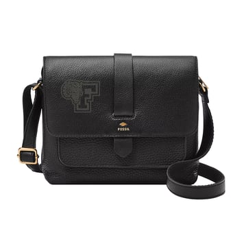 Fossil  Black Fordham Rams Kinley Leather Small Crossbody Bag