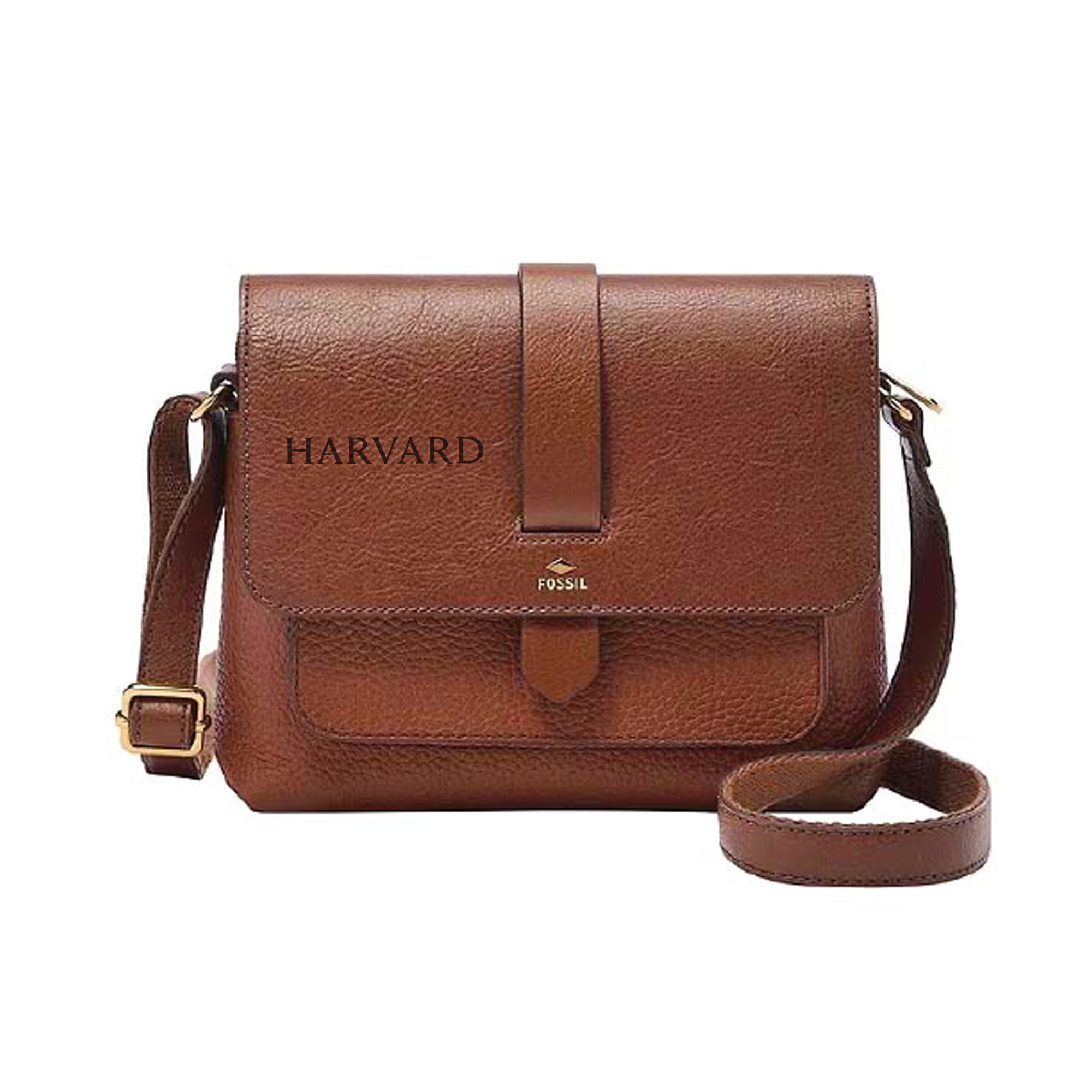 Fossil  Brown Harvard Crimson Kinley Leather Small Crossbody Bag