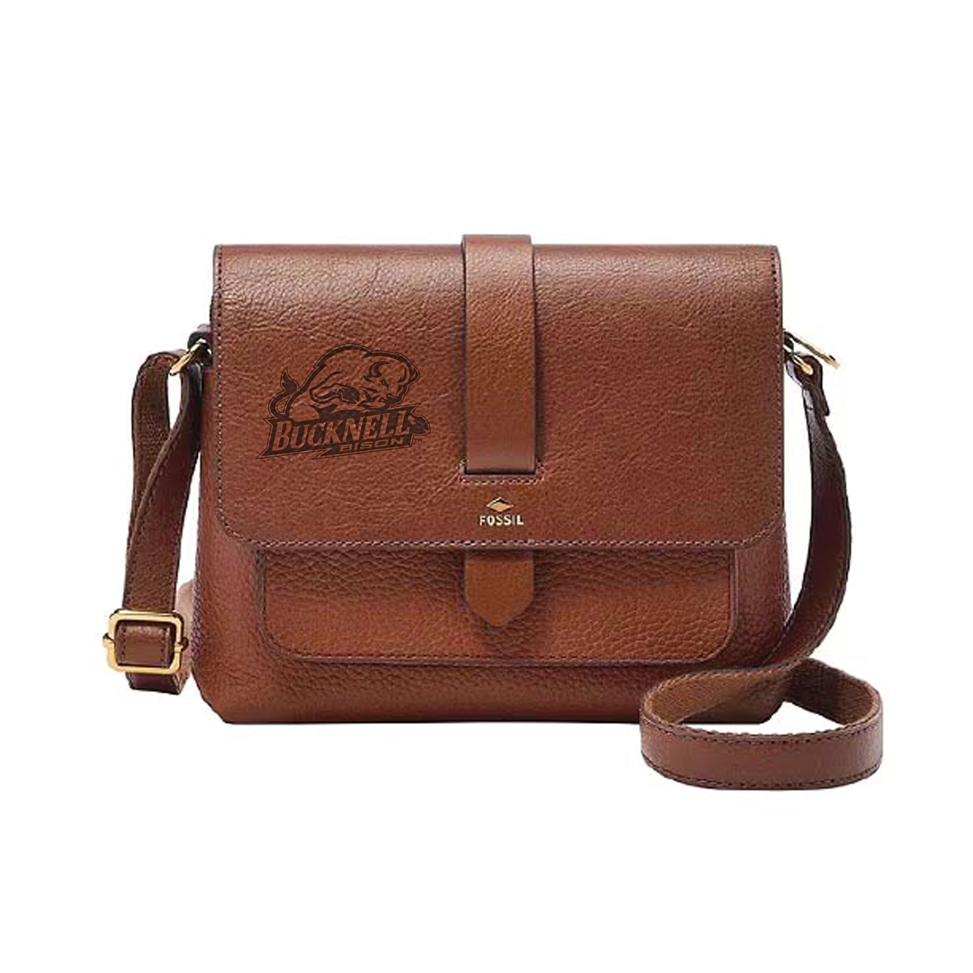 Fossil  Brown Bucknell Bison Kinley Leather Small Crossbody Bag