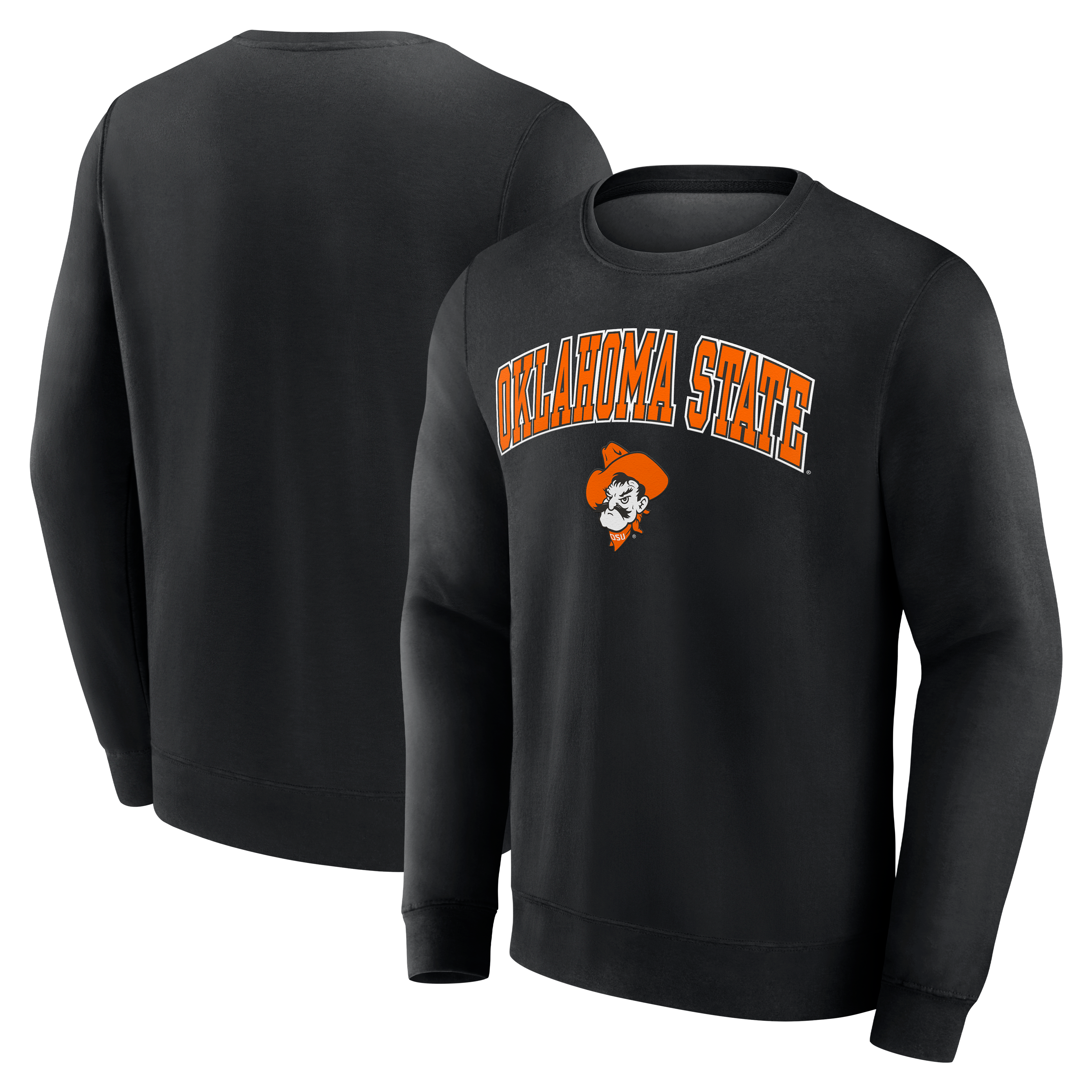 Men's Black Oklahoma State Cowboys Campus Fleece Pullover Sweatshirt