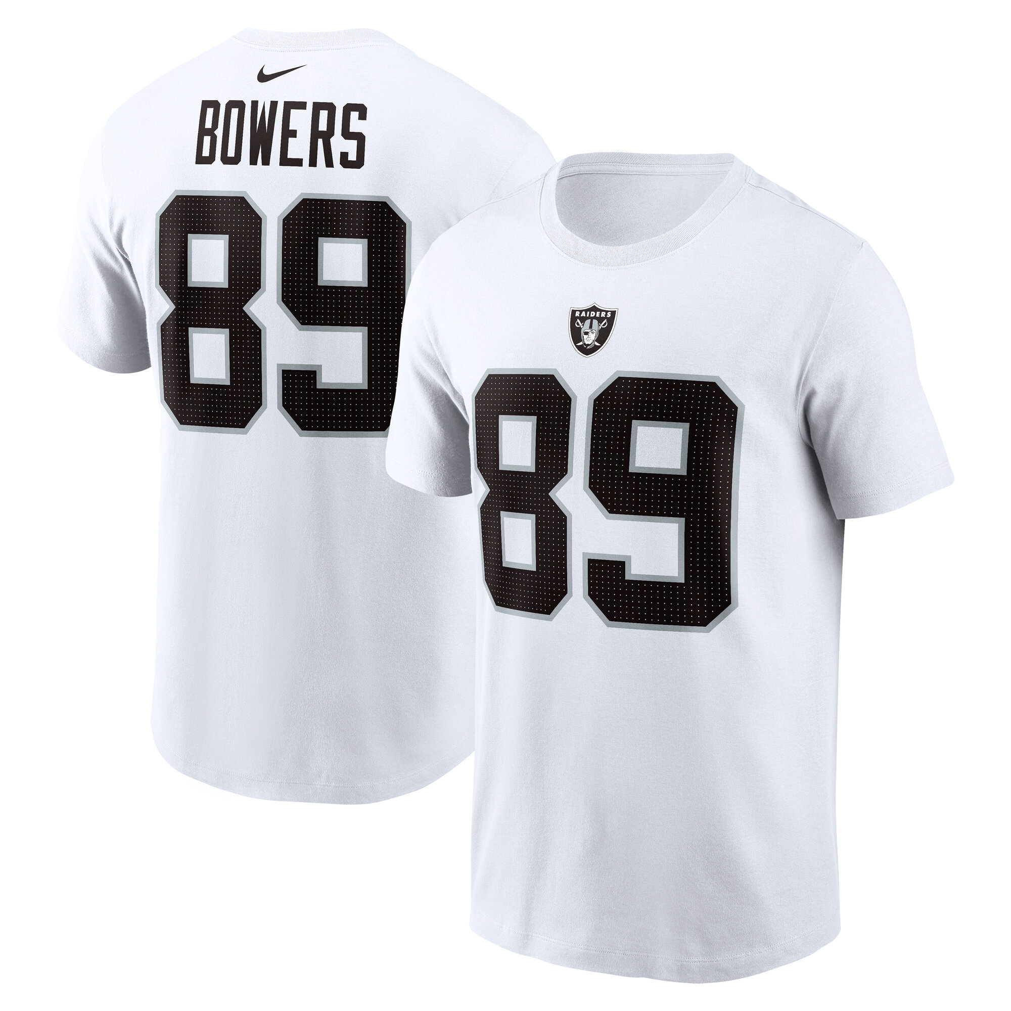 Nike Men's Brock Bowers White Las Vegas Raiders Name Number T-Shirt - White