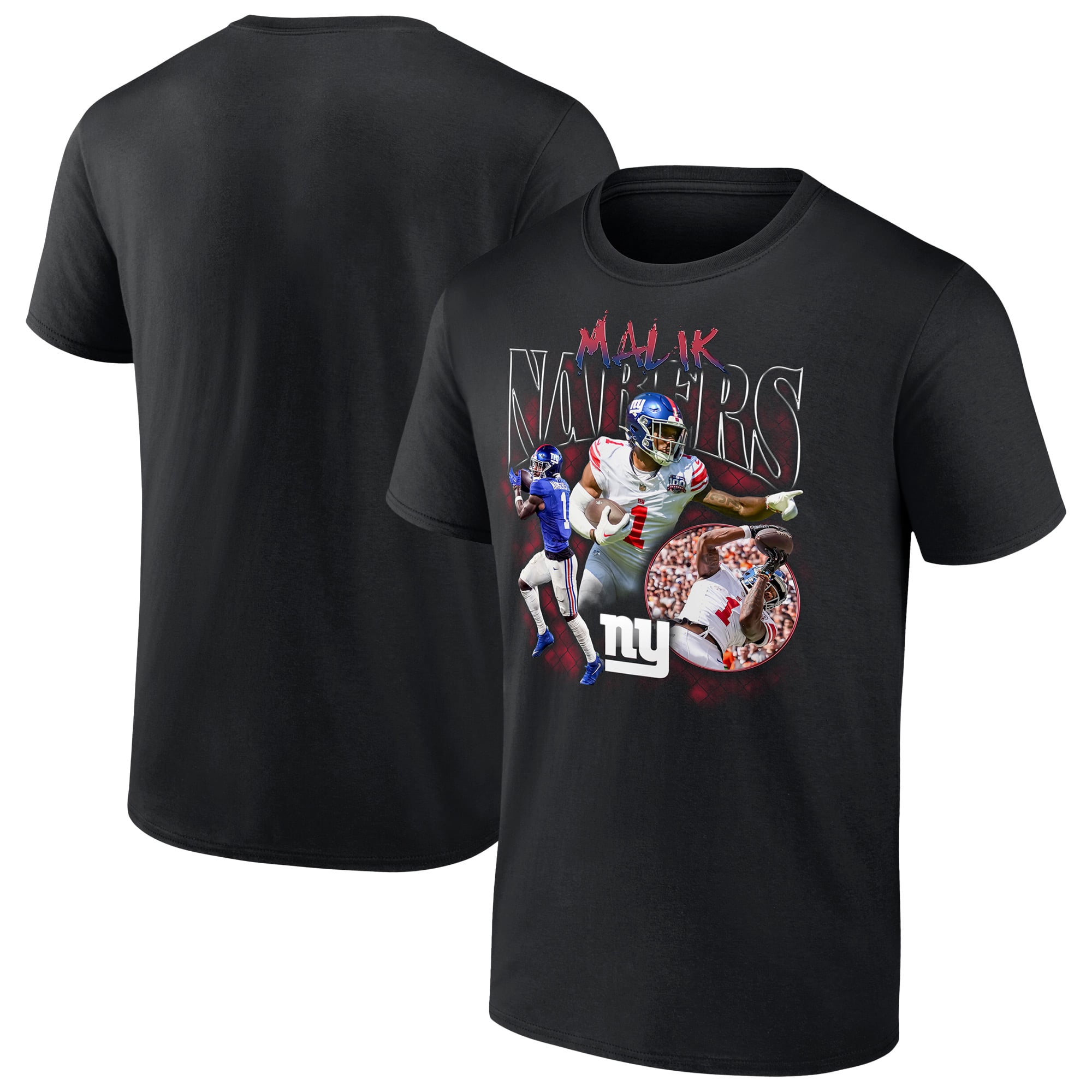 Men’s Fanatics Malik Nabers Black New York Giants Notorious Player Graphic T-Shirt Men’s Fanatics Malik Nabers Black New York Giants Notorious Player Graphic T-Shirt