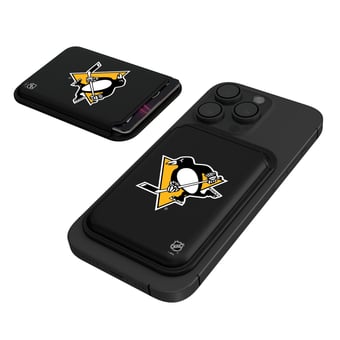 Keyscaper  Black Pittsburgh Penguins Magnetic Credit Card Wallet