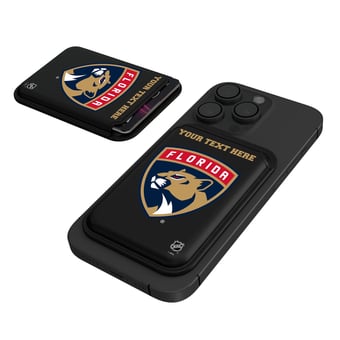 Keyscaper  Black Florida Panthers Personalized Magnetic Credit Card Wallet
