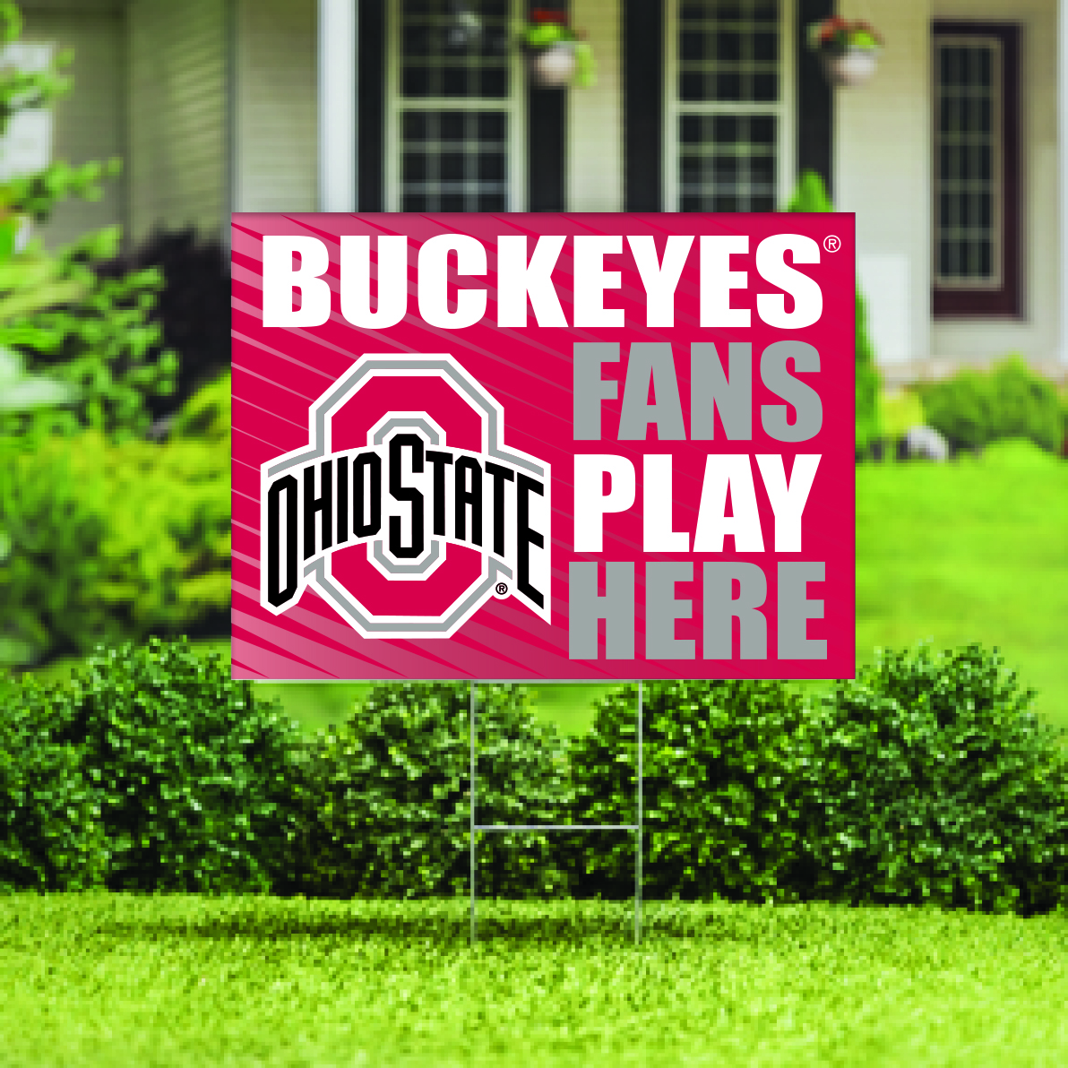 Ohio State Buckeyes 18" x 24" Fans Welcome Outdoor Yard Sign