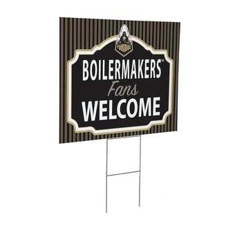 Purdue Boilermakers 18" x 24" Fans Welcome Outdoor Yard Sign