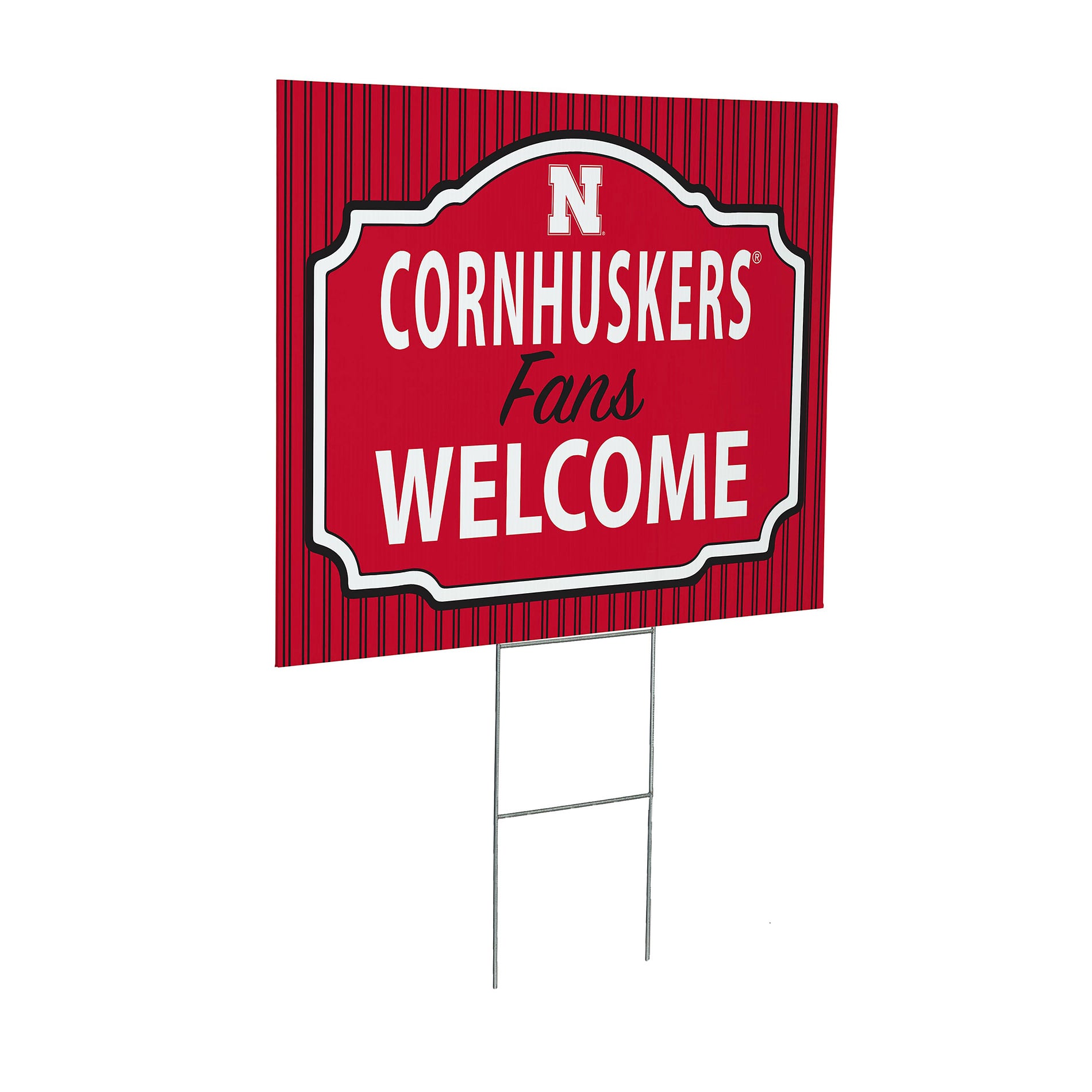 Nebraska Huskers 18" x 24" Fans Welcome Outdoor Yard Sign