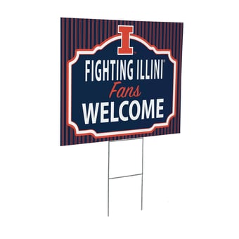 Illinois Fighting Illini 18" x 24" Fans Welcome Outdoor Yard Sign