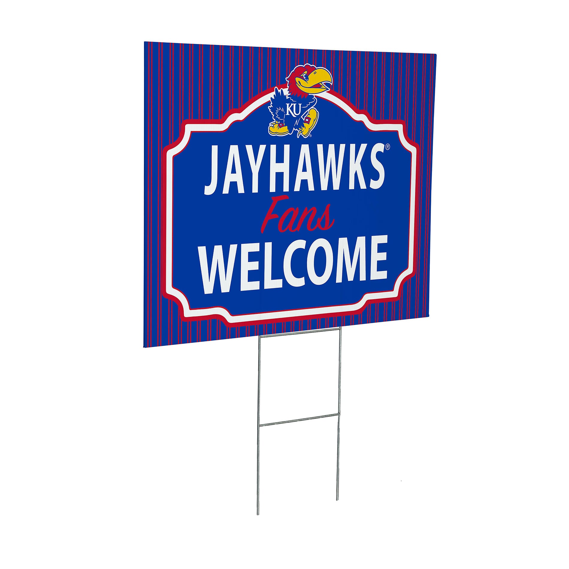 Kansas Jayhawks 18" x 24" Fans Welcome Outdoor Yard Sign